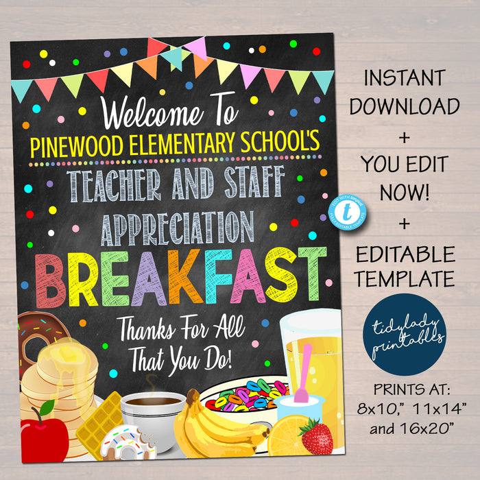 Breakfast Appreciation Printable Welcome Poster
