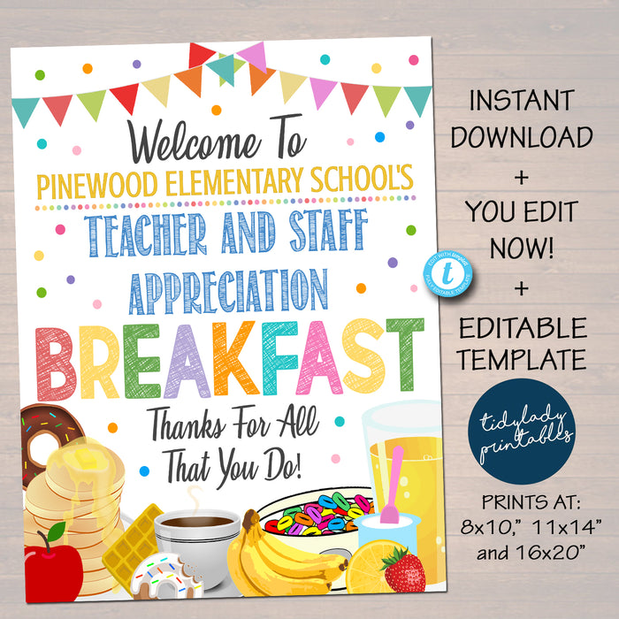 Breakfast Appreciation Printable Welcome Poster