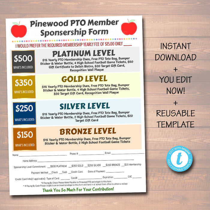 PTO PTA Informational Flyer Printable Handout
