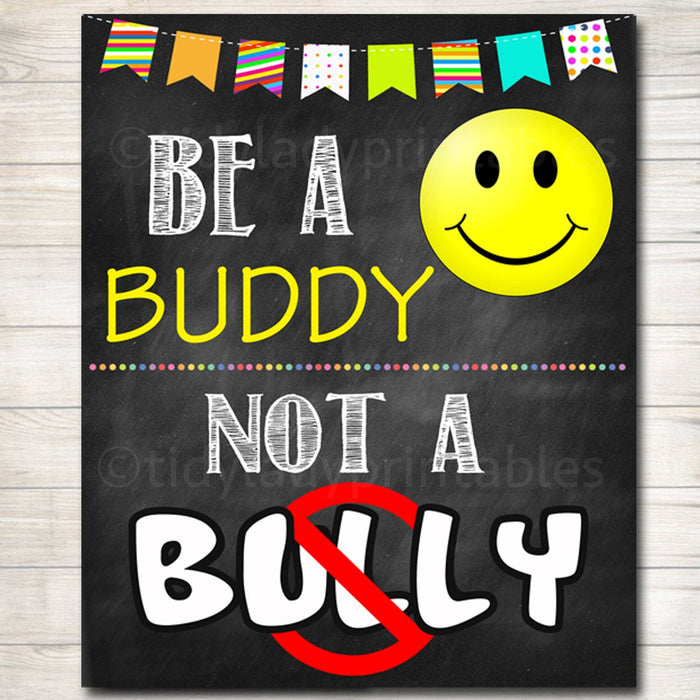Anti Bully Poster Pack, Classroom Decor, Counselor Office Decor, Educational Classroom Decor, No Bullying Prevention Signs School Office Art