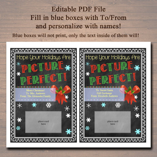 EDITABLE Christmas Movie Theater Gift Card Holder, Printable Christmas Teacher Gift, Hope Your Holidays Are Picture Perfect INSTANT DOWNLOAD