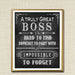 Boss Retirement Gift, Boss's Day Gift, Manager Supervisor Gift, A Truly Great Boss Thank you Gift, Retirement Chalkboard Printable Wall Art
