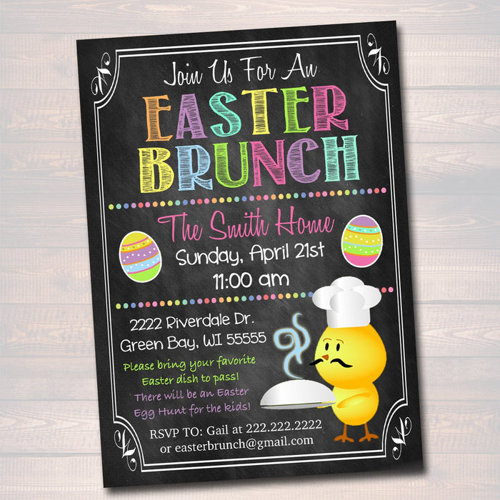 Easter Brunch Invitation, Easter Party  Invite, Printable Kids Easter Party, Easter Bunny Invitation
