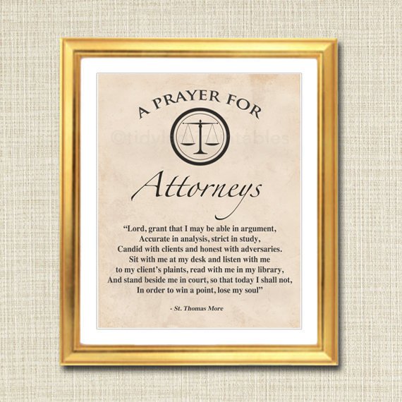 Attorney Prayer Art, Attorney Gift, Office Decor Lawyer Desk, Printable Wall Art,  Religious Lawyer, St. Thomas More Quote