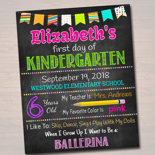 EDITABLE Back to School Photo Prop, Back to School Chalkboard Poster, Personalized School Chalkboard Sign, 1st Day of School Printable Prop