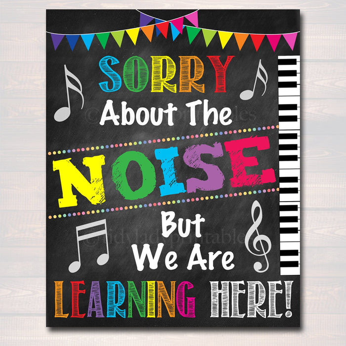 Music Teacher Classroom Printable Poster, Classroom Decor Sorry About The Noise We Are Learning, Music Teacher Gfts,  Art