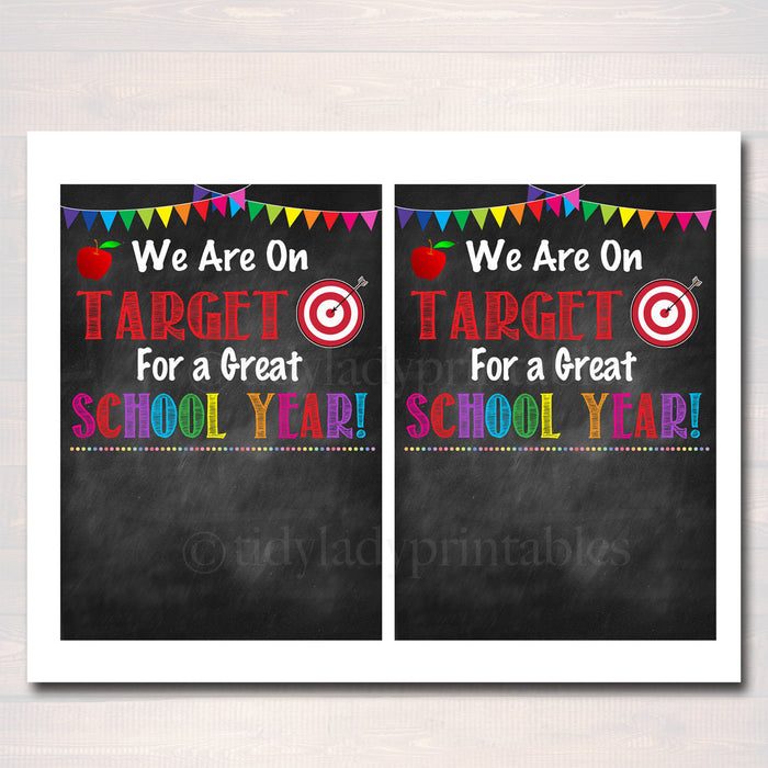 Back to School Teacher Gift Card Printable We're On Target For a Great School Year, PTA, Teacher Appreciation, Thank You INSTANT Download