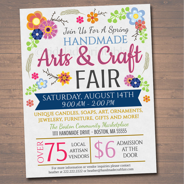 Arts & Craft Fair Event Flyer - Editable DIY Template