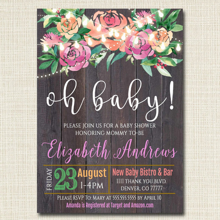 Oh Baby! Diy Baby Shower Template Invitation