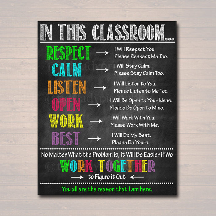 In This Classroom - Classroom Expectations Rules - Behavior Classroom Management Printable