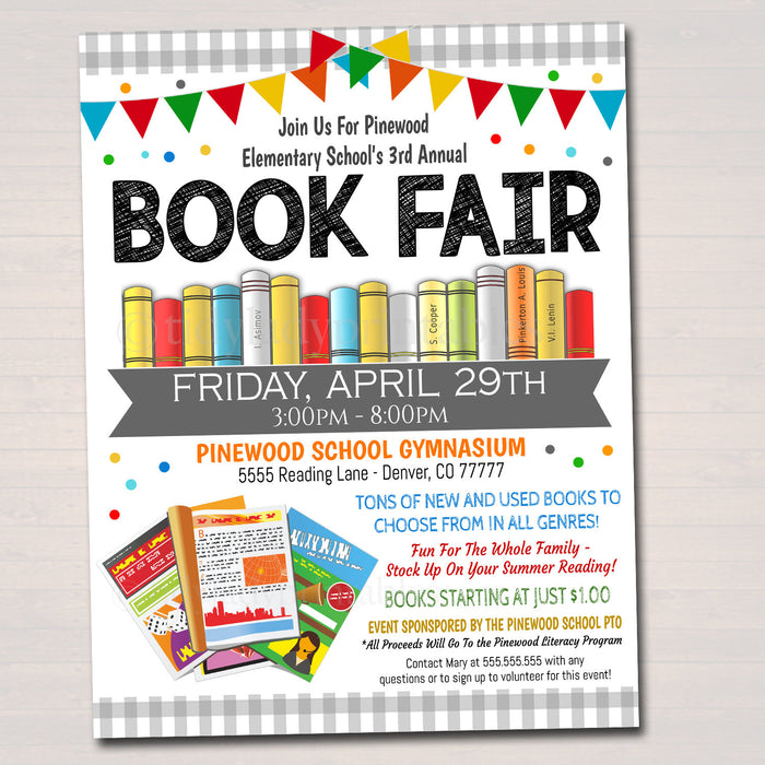 School Book Fair Event Flyer - Editable Template