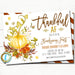 Thankful AF Thanksgiving Invitation, Friendsgiving Dinner Party Invite Floral Pumpkin Printable Grateful Thank You INSTANT DOWNLOAD Template
