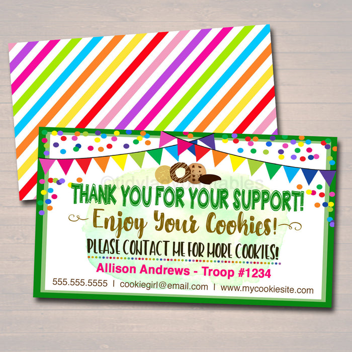 Cookie Thank You Notes - INSTANT DOWNLOAD Printable Marketing Tags