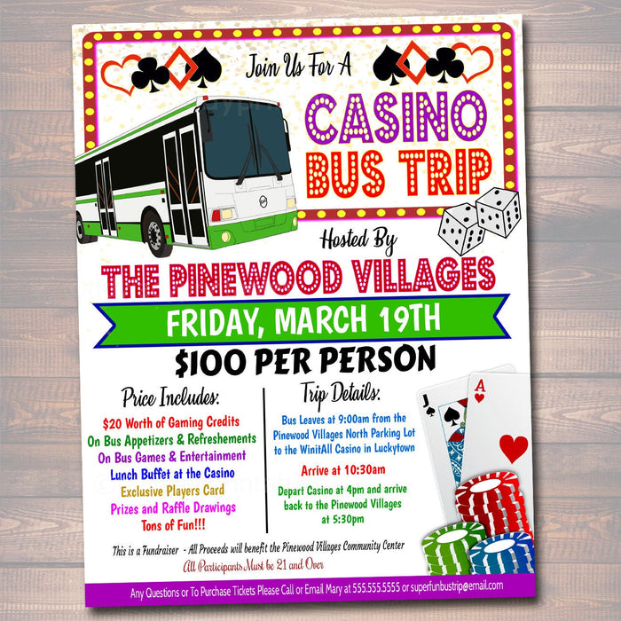 Casino Bus Trip Flyer Invite
