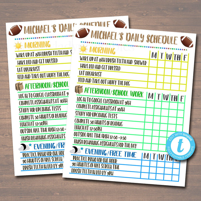 Homework Organizer - Kids Student Calendar Planner Printable Template