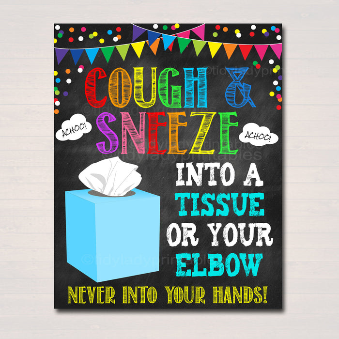 Cover Your Sneeze and Cough Poster, Health Safety Prevention