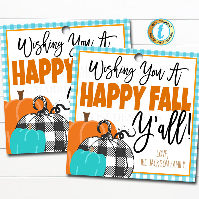Happy Fall Ya'll Gift Tag