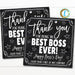 Best Boss Ever Thank You Gift Tags, Company Management Employer Appreciation Week, Boss&#39;s Day Gift Tag, Printable DIY Editable Template