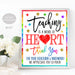 Teacher and Staff Appreciation Week Decor, Teaching is a Work of Heart Printable Sign Thank You Digital, School Pto Pta, INSTANT DOWNLOAD