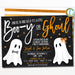 Halloween Gender Reveal Party Invitation, Boo-y or Ghoul, Halloween Ghost Baby Shower Invite, Couples Costume Party, DIY EDITABLE TEMPLATE