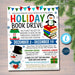 EDITABLE Holiday Book Drive Flyer, Printable PTA PTO Flyer School Church Xmas Fundraiser Poster Christmas Invite, Pto Pta Charity Invitation