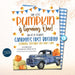 Our Little Pumpkin Birthday Invitation, Fall Boy First little blue truck birthday invite, Autumn Party Invitation Digital, EDITABLE TEMPLATE