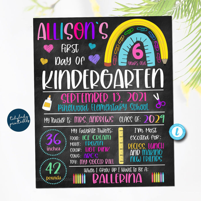 First Day Of School Sign, Back to School Chalkboard Poster, Personalized School Chalkboard Sign, Any Grade Sign 1st Day of School