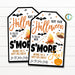 Halloween S'mores Gift Tag, Chocolate Candy Gift, Kids Halloween Party Favor Tag, School Classroom Trick or Treat Gift, Editable Template