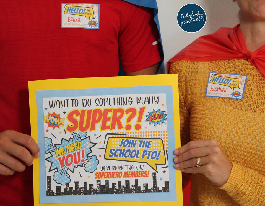 Superhero School Pto/Pta Volunteer Membership Recruitment Set