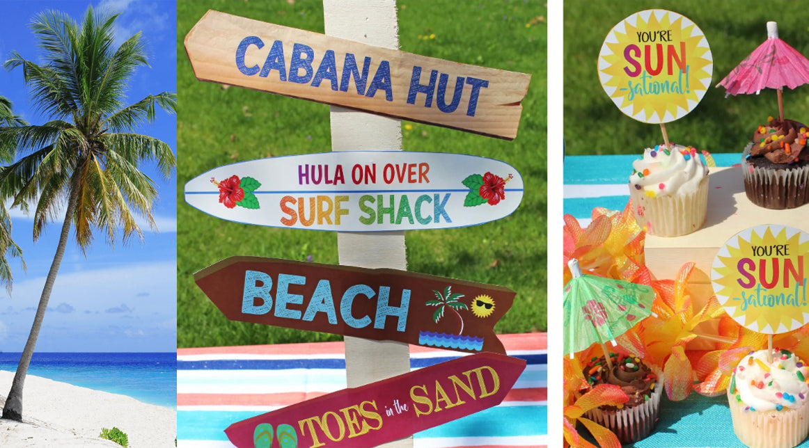 Mahalo Tropical Beach Theme Teacher Appreciation Week Printable Party Set