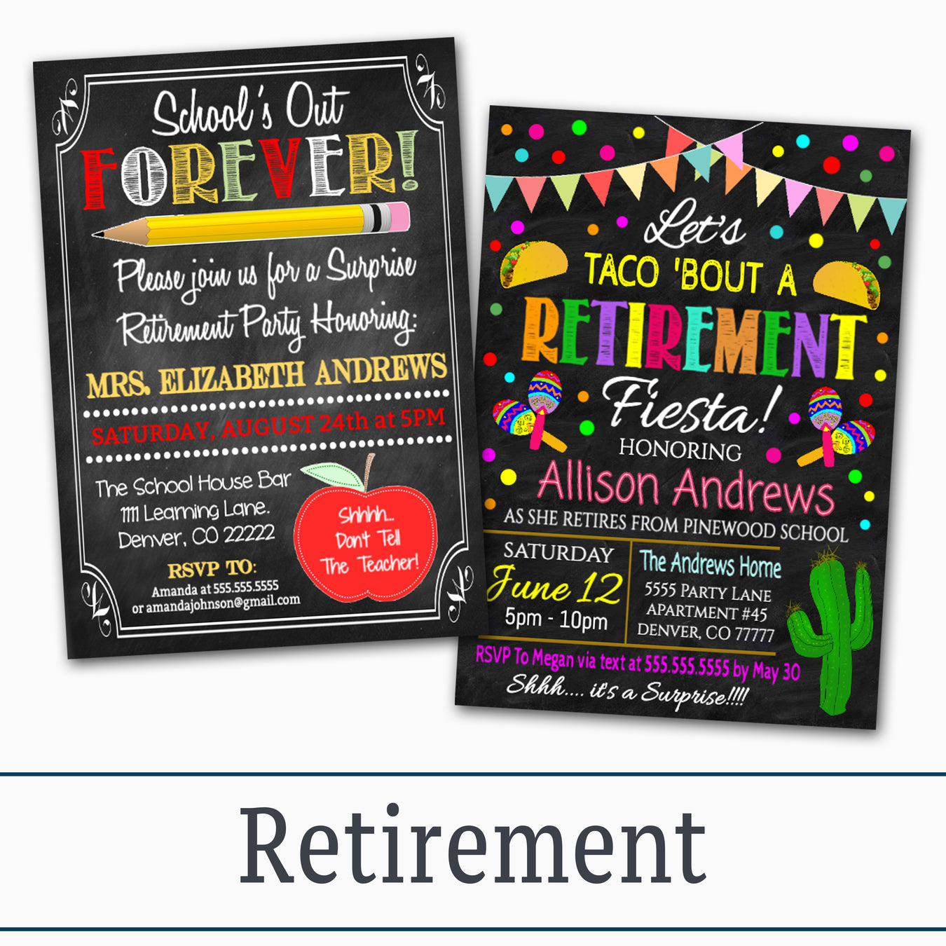 Retirement invitations