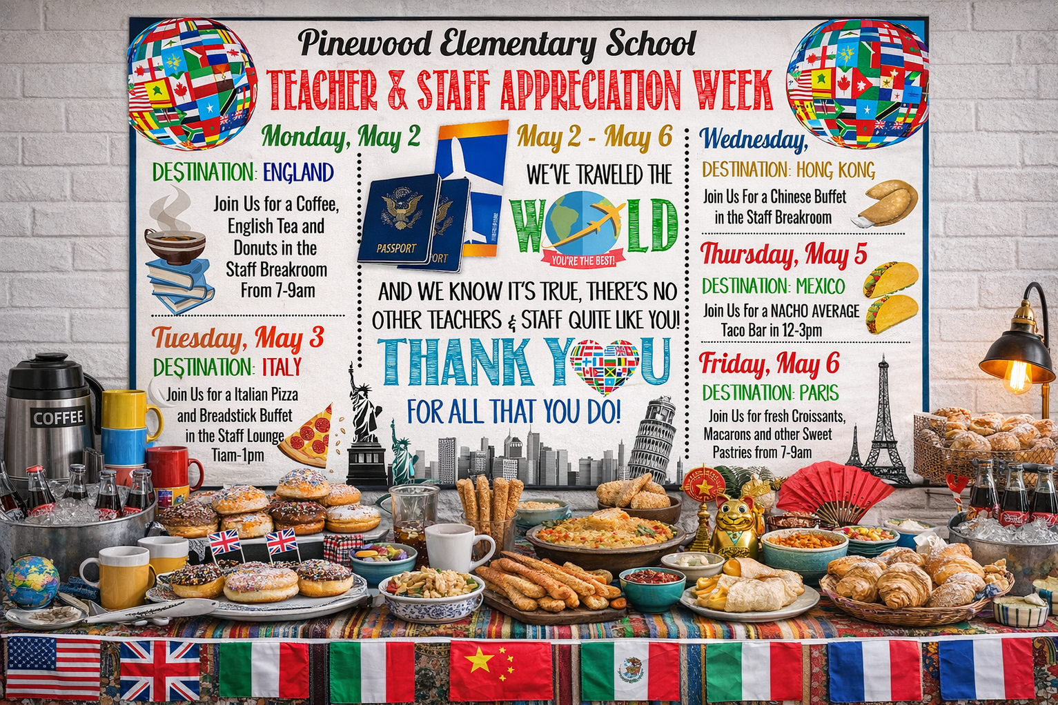 Around The World Theme Teacher Appreciation Week Printable — TidyLady ...