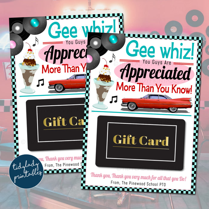 1950s Theme Teacher Appreciation Week Printable Party Set