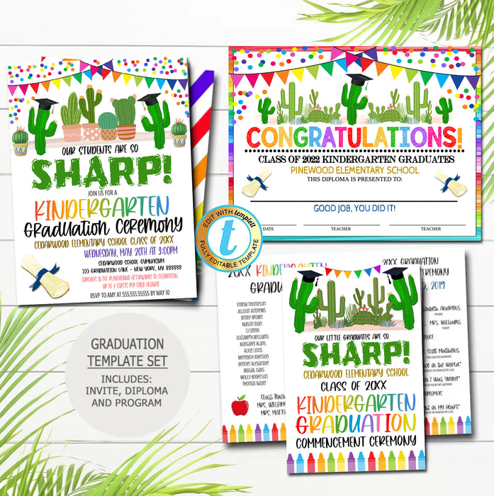 succulent graduation party Cactus Succulent Theme Graduation Set
