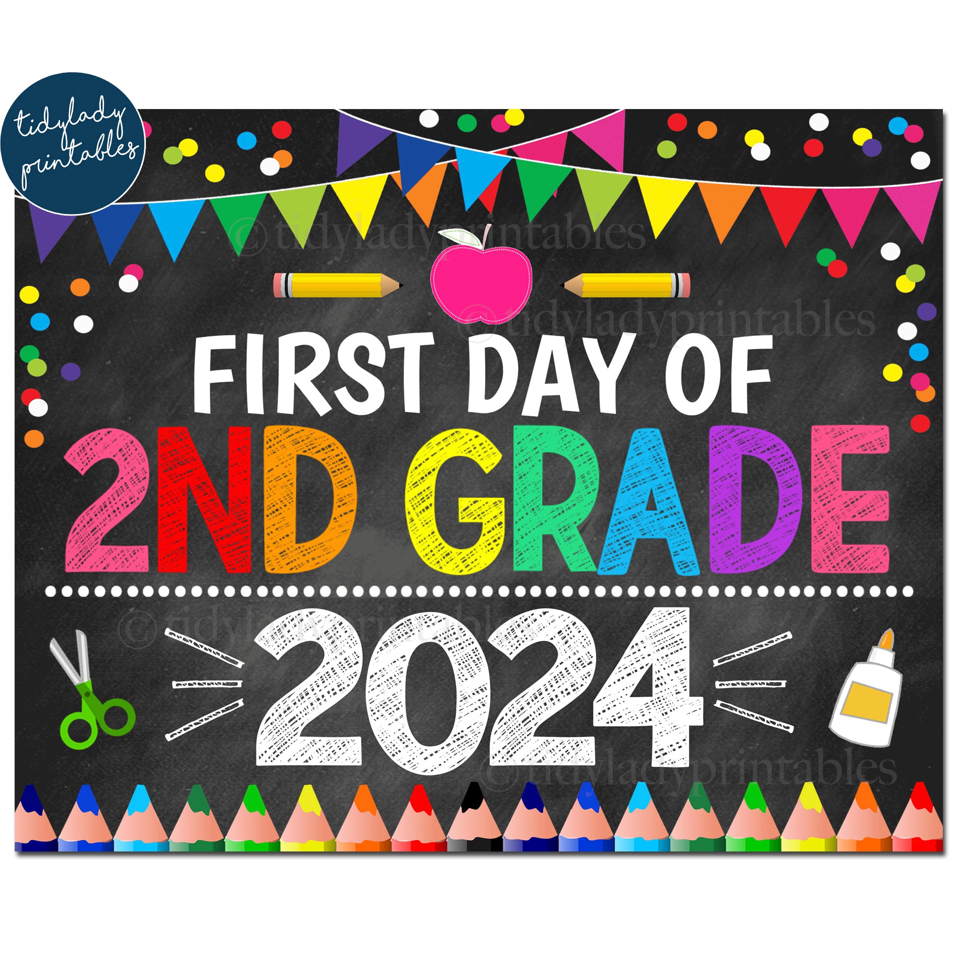 OC99 1029eb65 5a73 410c be5e 0d30a90c075c first day of second grade 2024 printable school sign prop