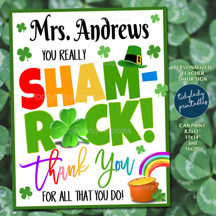 St. Patrick's Day Theme Appreciation Classroom Door Sign Posters, Appreciation Week Decor Printable Template
