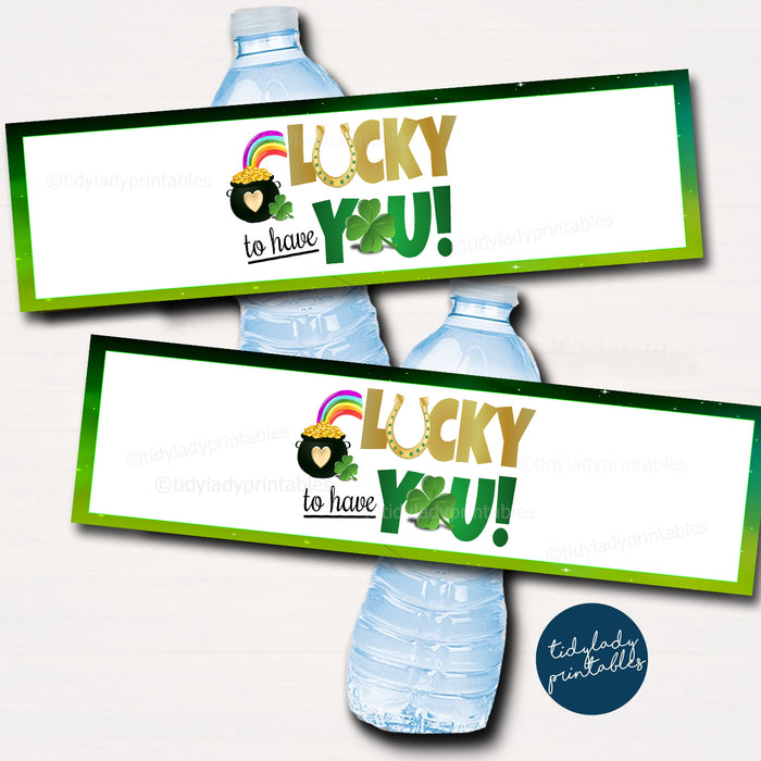 St. Patrick's Day Theme Appreciation Printable Water Bottle Labels