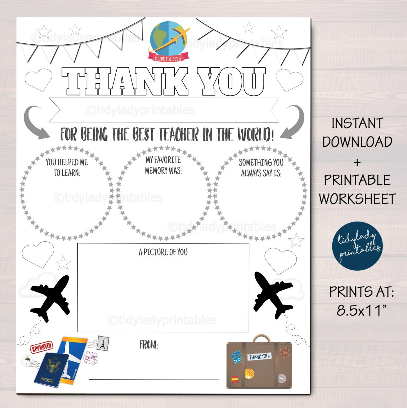 World Travel Map Theme Teacher Appreciation Week Party Set — TidyLady ...