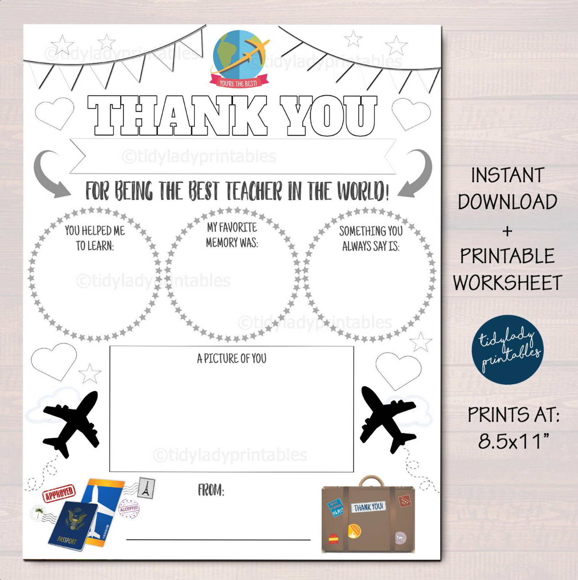 World Travel Map Theme Teacher Appreciation Week Party Set — TidyLady ...