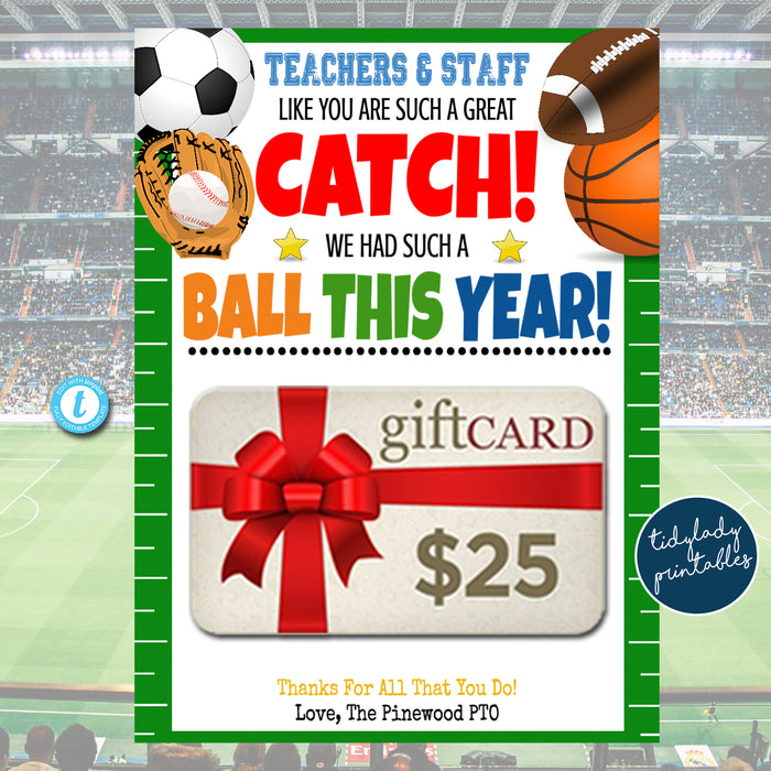 All Star Sports Theme Gift Card Holder, You're a Great Catch editable template