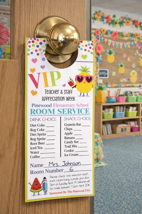 Tropical Luau Fruit Theme Teacher Appreciation Week Party Set, EDITABLE TEMPLATES