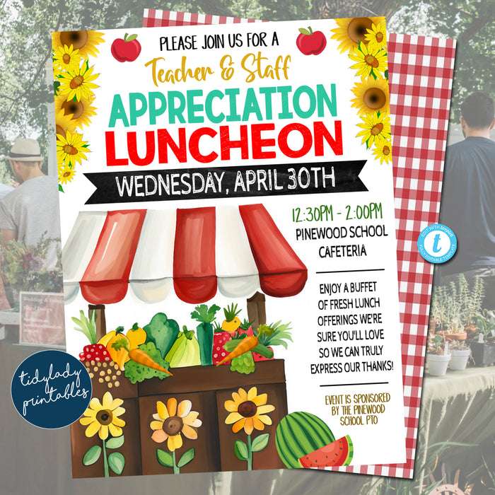 Farmers Market Theme Teacher Appreciation Week Printable Party Set