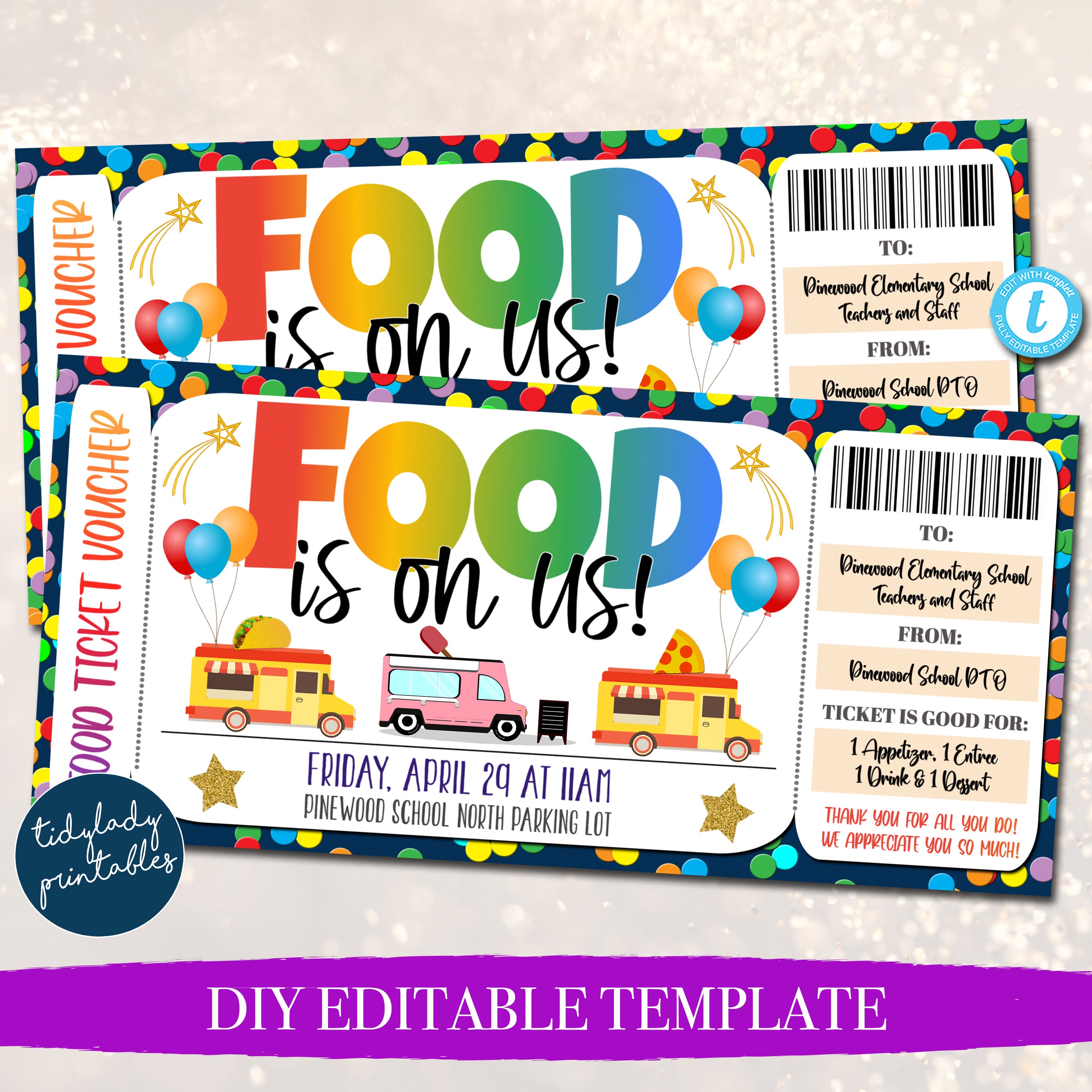 Printable Food Tickets