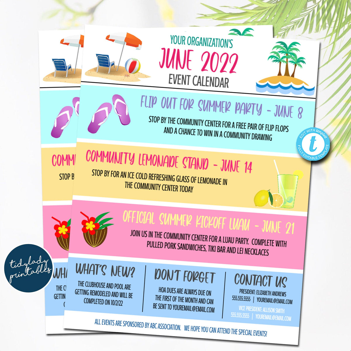 June Events Newsletter Flyer | Email Communication Template — TidyLady ...