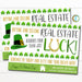 St Patricks Day Postcard Mailer, Real Estate Requires More than just Luck Pop-By, Thank You Realtor Card, Real Estate Marketing, Editable