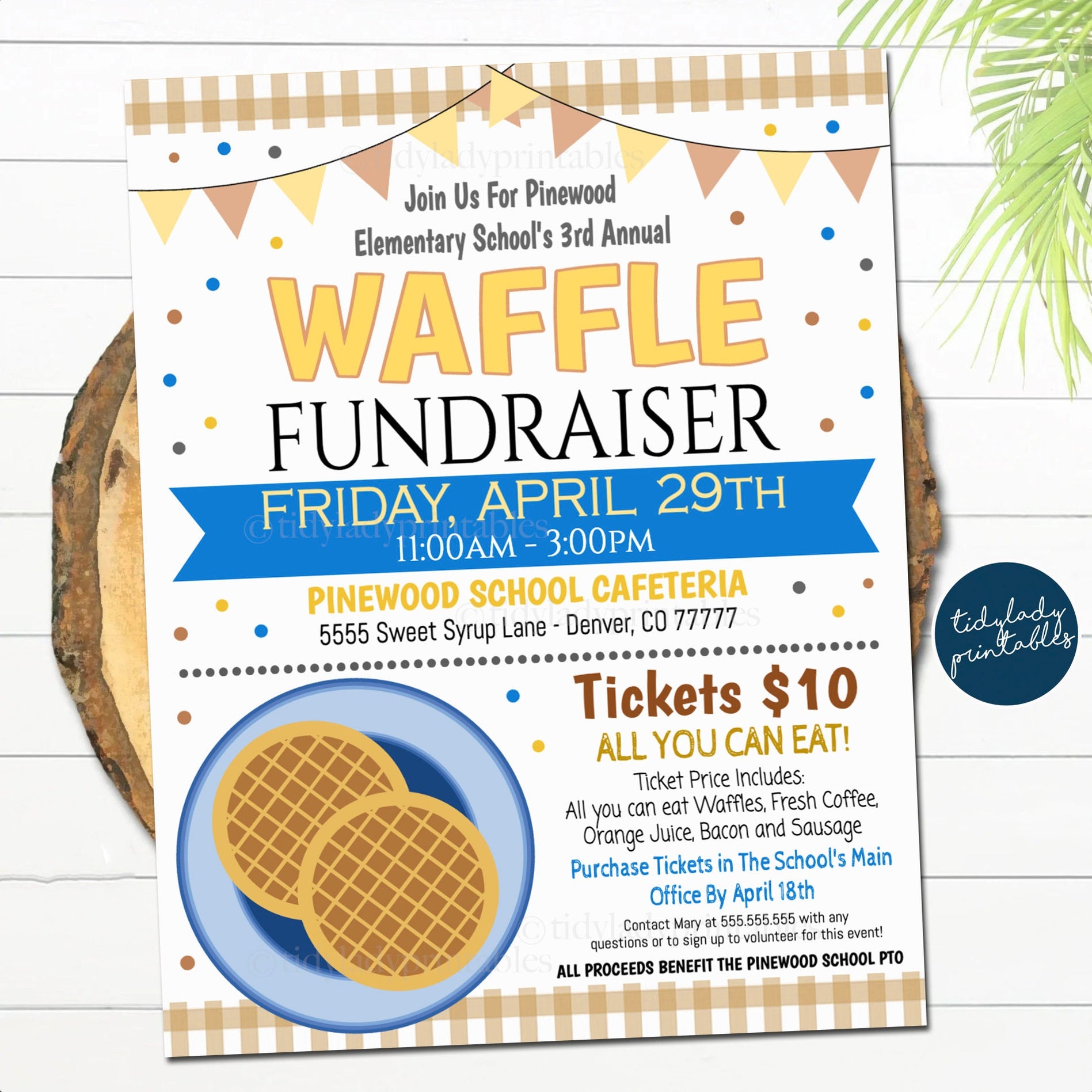 Waffle Fundraiser Flyer | TidyLady Printables