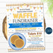 Waffle Fundraiser Flyer, School pto pta, Church Charity Community Breakfast or Brunch Benefit Waffle Event Announcement, EDITABLE TEMPLATE