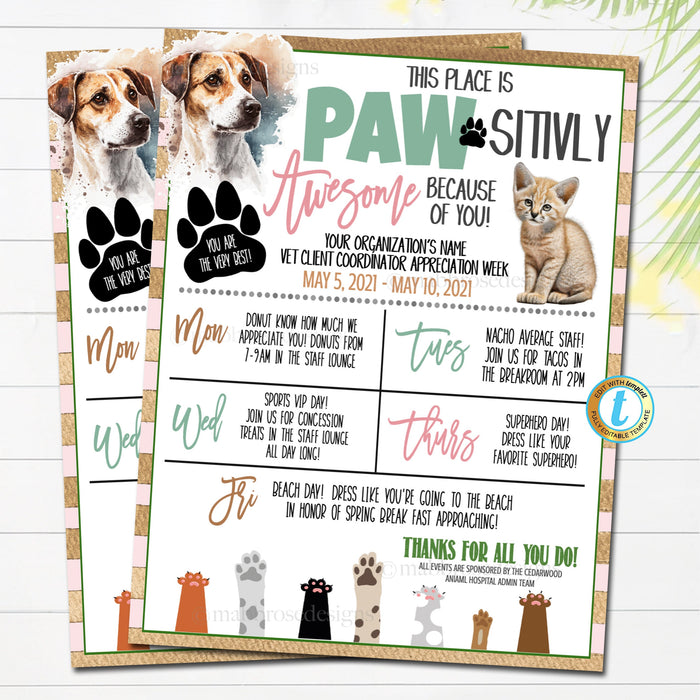 Vet Tech Appreciation Week Itinerary, Thank You Animal Hospital