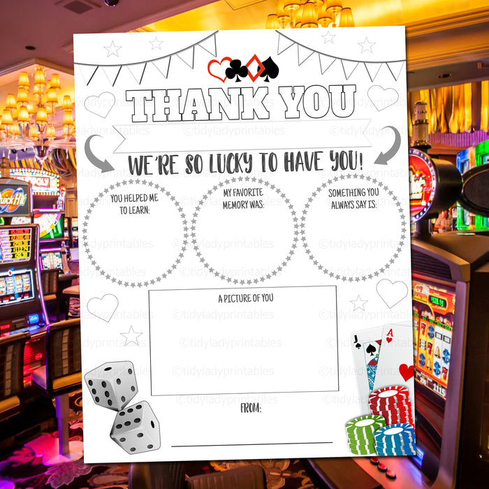 Casino Theme Teacher Appreciation Week Printable Party Set