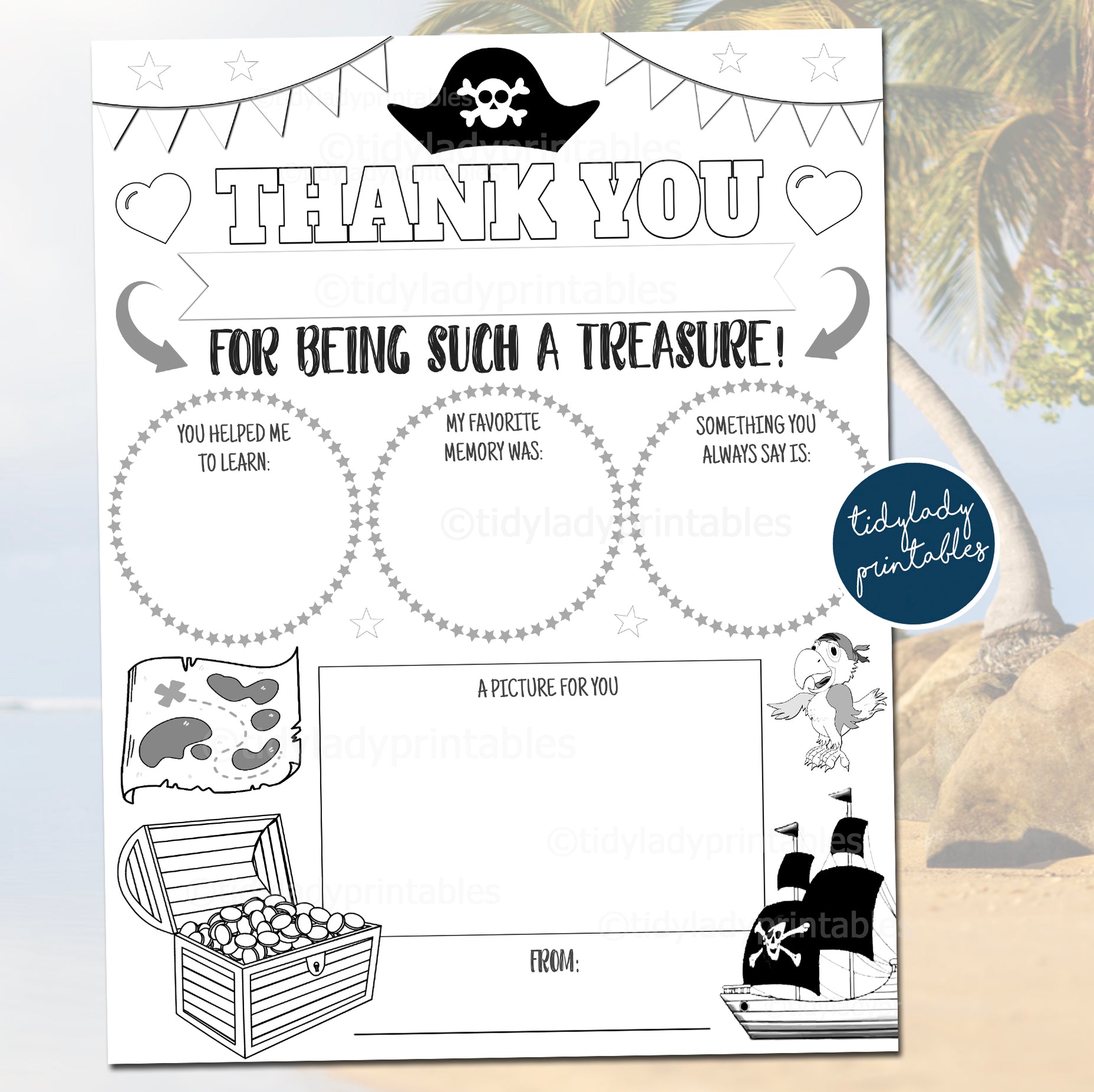Pirate Theme Teacher Appreciation Week Printable Party Set — TidyLady